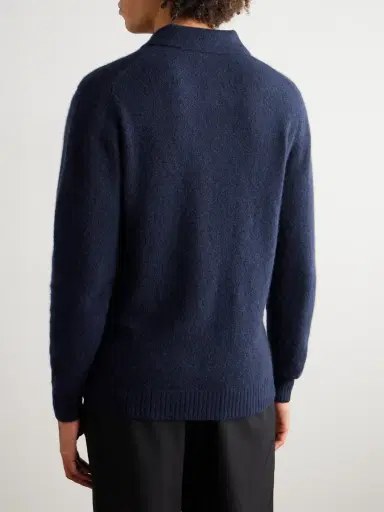 Thom Sweeney Brushed Cashmere-Blend Polo Shirt - Men | Thumbnail 4 Thom Sweeney Brushed Cashmere-Blend Polo Shirt - Men | Thumbnail 4