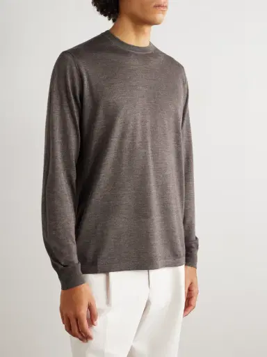 Thom Sweeney Cashmere and Silk-Blend Sweater - Men | Thumbnail 3 Thom Sweeney Cashmere and Silk-Blend Sweater - Men | Thumbnail 3