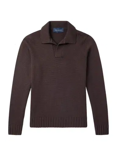 Thom Sweeney Skipper Wool Polo Shirt - Men | Thumbnail 1 Thom Sweeney Skipper Wool Polo Shirt - Men | Thumbnail 1