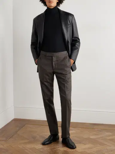 Thom Sweeney Slim-Fit Tapered Wool Trousers - Men | Thumbnail 2 Thom Sweeney Slim-Fit Tapered Wool Trousers - Men | Thumbnail 2