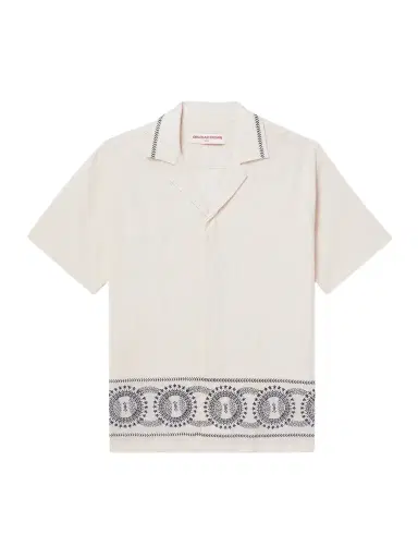 Orlebar Brown Maitan Cirqua Camp-Collar Embroidered Cotton-Gauze Shirt - Men | Thumbnail 1 Orlebar Brown Maitan Cirqua Camp-Collar Embroidered Cotton-Gauze Shirt - Men | Thumbnail 1