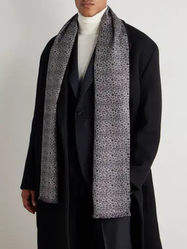 Charvet Printed Silk-Voile Scarf - Men | Thumbnail 2 Charvet Printed Silk-Voile Scarf - Men | Thumbnail 2