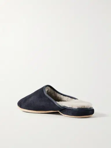Derek Rose Shearling-Lined Suede Slippers - Men | Thumbnail 4 Derek Rose Shearling-Lined Suede Slippers - Men | Thumbnail 4