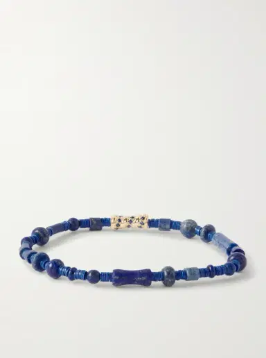 LUIS MORAIS 14-Karat Gold, Sapphire and Lapis Lazuli Beaded Bracelet - Men | Thumbnail 3 LUIS MORAIS 14-Karat Gold, Sapphire and Lapis Lazuli Beaded Bracelet - Men | Thumbnail 3