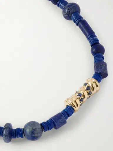 LUIS MORAIS 14-Karat Gold, Sapphire and Lapis Lazuli Beaded Bracelet - Men | Thumbnail 4 LUIS MORAIS 14-Karat Gold, Sapphire and Lapis Lazuli Beaded Bracelet - Men | Thumbnail 4