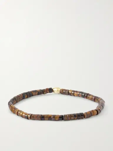 LUIS MORAIS 14-Karat Gold, Diamond and Tiger's Eye Beaded Bracelet - Men | Thumbnail 3 LUIS MORAIS 14-Karat Gold, Diamond and Tiger's Eye Beaded Bracelet - Men | Thumbnail 3