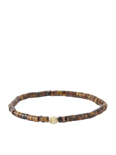 LUIS MORAIS 14-Karat Gold, Diamond and Tiger's Eye Beaded Bracelet - Men | Thumbnail 1 LUIS MORAIS 14-Karat Gold, Diamond and Tiger's Eye Beaded Bracelet - Men | Thumbnail 1