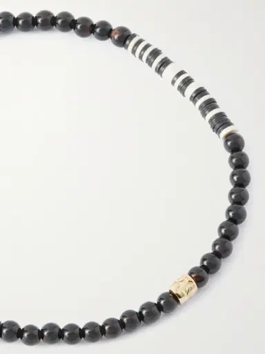 LUIS MORAIS 14-Karat Gold Onyx Beaded Bracelet - Men | Thumbnail 4 LUIS MORAIS 14-Karat Gold Onyx Beaded Bracelet - Men | Thumbnail 4