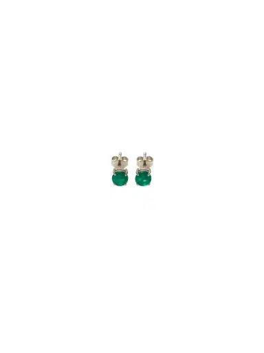 Wish Fine Jewelry 0.93ct Emerald 14K Gold Round Stud Earrings | Thumbnail 2 Wish Fine Jewelry 0.93ct Emerald 14K Gold Round Stud Earrings | Thumbnail 2