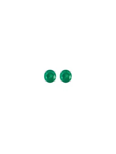 Wish Fine Jewelry 0.93ct Emerald 14K Gold Round Stud Earrings | Thumbnail 1 Wish Fine Jewelry 0.93ct Emerald 14K Gold Round Stud Earrings | Thumbnail 1