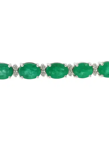 Wish Fine Jewelry 8.45ct Emerald Diamond 18K Gold Tennis Bracelet | Thumbnail 2 Wish Fine Jewelry 8.45ct Emerald Diamond 18K Gold Tennis Bracelet | Thumbnail 2