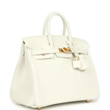 HERMÈS Hermes Birkin 25 New White Swift Gold Hardware | Thumbnail 2 HERMÈS Hermes Birkin 25 New White Swift Gold Hardware | Thumbnail 2