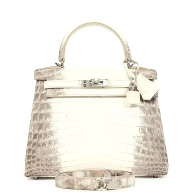 HERMÈS Hermes Kelly Retourne 25 Himalaya Niloticus Crocodile Palladium Hardware | Thumbnail 1 HERMÈS Hermes Kelly Retourne 25 Himalaya Niloticus Crocodile Palladium Hardware | Thumbnail 1