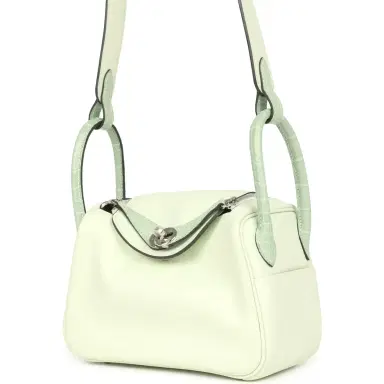 HERMÈS Hermes Mini Lindy Vert Fizz Swift and Matte Alligator Mississppiensis Touch Palladium Hardware | Thumbnail 4 HERMÈS Hermes Mini Lindy Vert Fizz Swift and Matte Alligator Mississppiensis Touch Palladium Hardware | Thumbnail 4