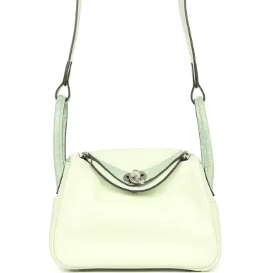 HERMÈS Hermes Mini Lindy Vert Fizz Swift and Matte Alligator Mississppiensis Touch Palladium Hardware | Thumbnail 1 HERMÈS Hermes Mini Lindy Vert Fizz Swift and Matte Alligator Mississppiensis Touch Palladium Hardware | Thumbnail 1