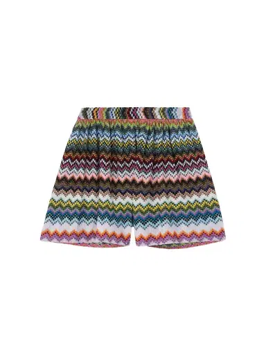 Missoni Striped Metallic Crochet-knit Shorts | Thumbnail 1 Missoni Striped Metallic Crochet-knit Shorts | Thumbnail 1