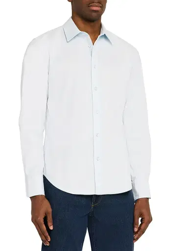 rag & bone Men's Tomlin Stretch-Cotton Dobby Shirt - Medium Blue | Thumbnail 3 rag & bone Men's Tomlin Stretch-Cotton Dobby Shirt - Medium Blue | Thumbnail 3