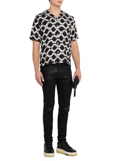 Amiri Men's MX1 Waxed Skinny Jeans - Black | Thumbnail 2 Amiri Men's MX1 Waxed Skinny Jeans - Black | Thumbnail 2