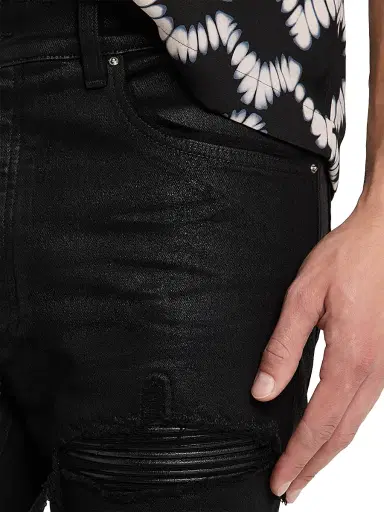 Amiri Men's MX1 Waxed Skinny Jeans - Black | Thumbnail 5 Amiri Men's MX1 Waxed Skinny Jeans - Black | Thumbnail 5