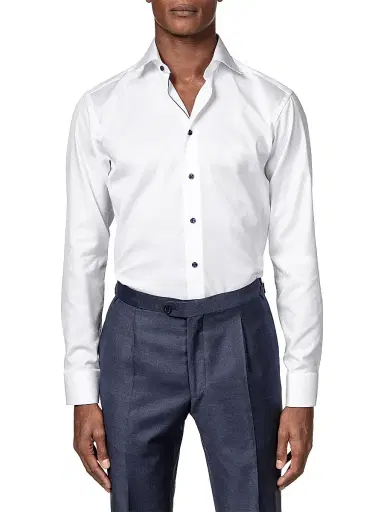 Eton Men's Cotton-Twill Contemporary-Fit Dress Shirt - White Grey | Thumbnail 14 Eton Men's Cotton-Twill Contemporary-Fit Dress Shirt - White Grey | Thumbnail 14