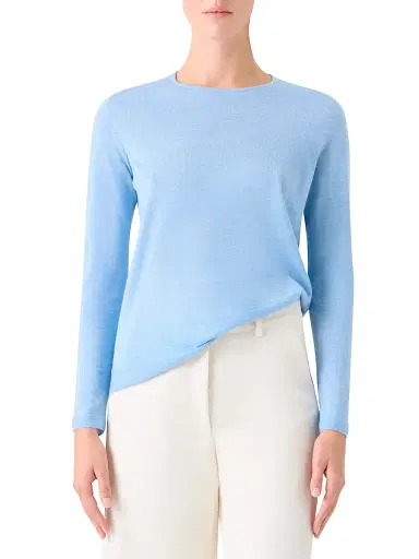Akris Women's Fine Gauge Cashmere-Silk Sweater | Thumbnail 3 Akris Women's Fine Gauge Cashmere-Silk Sweater | Thumbnail 3