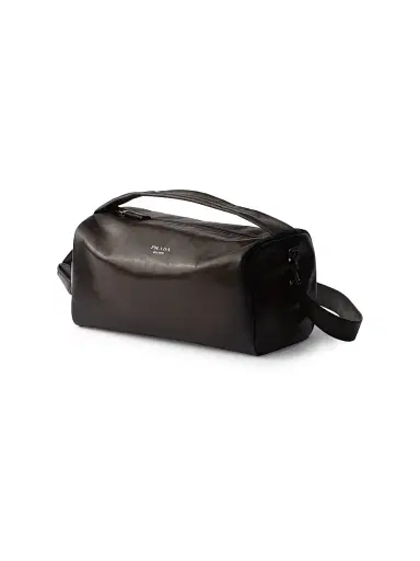 Prada Men's Antiqued Leather Shoulder Bag - Green | Thumbnail 4 Prada Men's Antiqued Leather Shoulder Bag - Green | Thumbnail 4