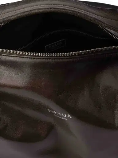Prada Men's Antiqued Leather Shoulder Bag - Green | Thumbnail 7 Prada Men's Antiqued Leather Shoulder Bag - Green | Thumbnail 7
