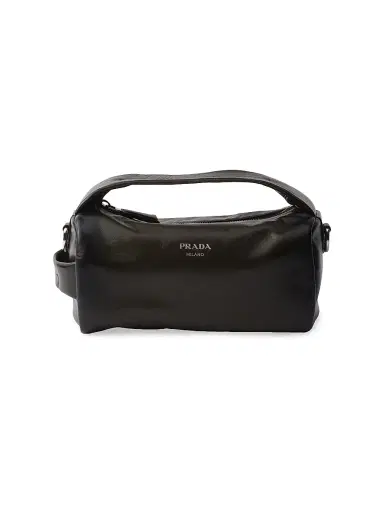 Prada Men's Antiqued Leather Shoulder Bag - Green | Thumbnail 1 Prada Men's Antiqued Leather Shoulder Bag - Green | Thumbnail 1