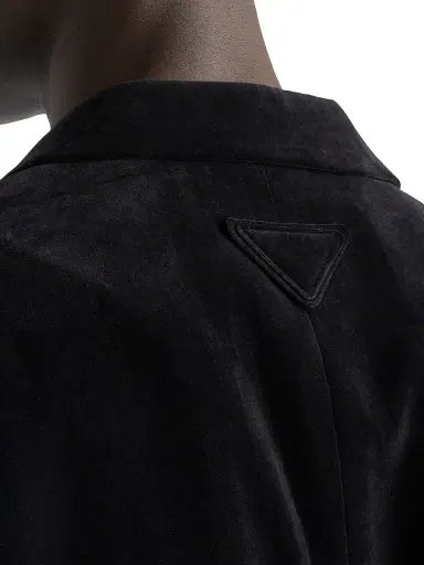 Prada Men's Single-Breasted Cotton Jacket - Black | Thumbnail 4 Prada Men's Single-Breasted Cotton Jacket - Black | Thumbnail 4