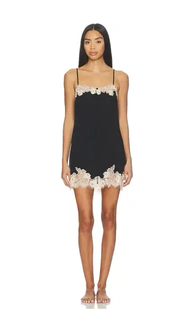 Fleur du Mal Juliet Lace Button Slip | Thumbnail 1 Fleur du Mal Juliet Lace Button Slip | Thumbnail 1