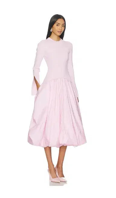 SIMKHAI Kenlie Long Sleeve Mock Neck Midi Dress | Thumbnail 2 SIMKHAI Kenlie Long Sleeve Mock Neck Midi Dress | Thumbnail 2
