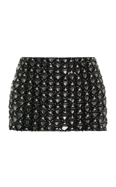 Miu Miu Crystal and Sequin-Embellished Cady Mini Skirt | Thumbnail 2 Miu Miu Crystal and Sequin-Embellished Cady Mini Skirt | Thumbnail 2