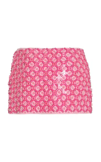 Miu Miu Crystal and Sequin-Embellished Cady Mini Skirt | Thumbnail 4 Miu Miu Crystal and Sequin-Embellished Cady Mini Skirt | Thumbnail 4