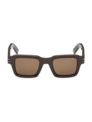 Zegna Men's 48MM Square Sunglasses - Dark Brown | Thumbnail 2 Zegna Men's 48MM Square Sunglasses - Dark Brown | Thumbnail 2