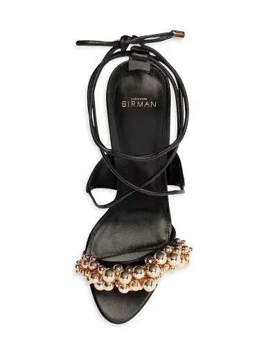 Alexandre Birman Women's Gia 100MM Bubble-Embellished Leather Sandals - Black | Thumbnail 6 Alexandre Birman Women's Gia 100MM Bubble-Embellished Leather Sandals - Black | Thumbnail 6