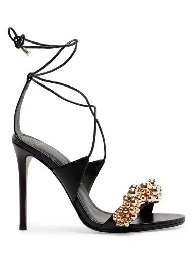 Alexandre Birman Women's Gia 100MM Bubble-Embellished Leather Sandals - Black | Thumbnail 1 Alexandre Birman Women's Gia 100MM Bubble-Embellished Leather Sandals - Black | Thumbnail 1