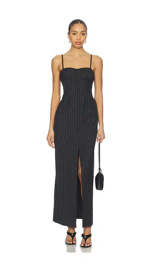 Chalkstripe Wool Bustier Dress Chalkstripe Wool Bustier Dress