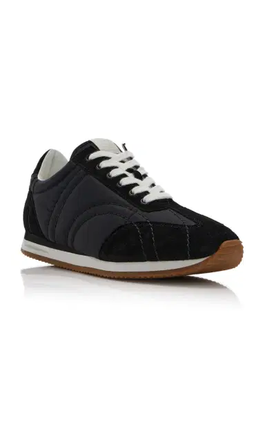 Toteme Quilted Suede-Trimmed Sneakers | Thumbnail 4 Toteme Quilted Suede-Trimmed Sneakers | Thumbnail 4