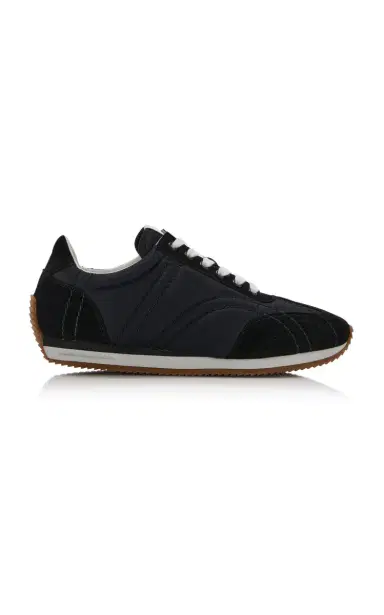 Toteme Quilted Suede-Trimmed Sneakers | Thumbnail 1 Toteme Quilted Suede-Trimmed Sneakers | Thumbnail 1