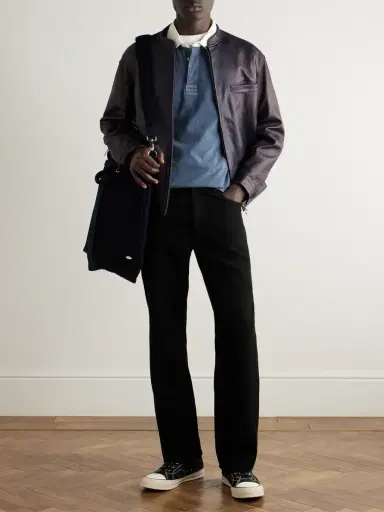 Blue Blue Japan Sashiko Straight-Leg Textured-Cotton Trousers - Men | Thumbnail 2 Blue Blue Japan Sashiko Straight-Leg Textured-Cotton Trousers - Men | Thumbnail 2