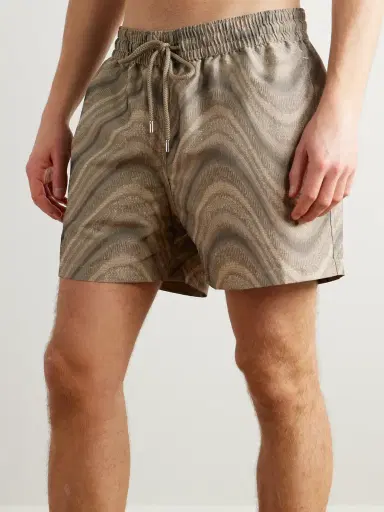 Frescobol Carioca Rio Straight-Leg Mid-Length Recycled Jacquard Swim Shorts - Men | Thumbnail 2 Frescobol Carioca Rio Straight-Leg Mid-Length Recycled Jacquard Swim Shorts - Men | Thumbnail 2