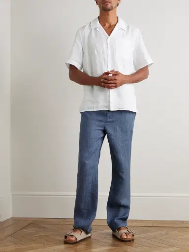 Vilebrequin Charli Convertible-Collar Linen Shirt - Men | Thumbnail 2 Vilebrequin Charli Convertible-Collar Linen Shirt - Men | Thumbnail 2