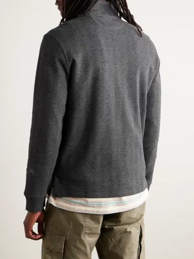 Polo Ralph Lauren Logo-Embroidered Herringbone Cotton Half-Zip Sweatshirt - Men | Thumbnail 3 Polo Ralph Lauren Logo-Embroidered Herringbone Cotton Half-Zip Sweatshirt - Men | Thumbnail 3