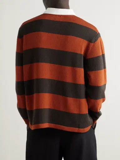 BODE Logo-Embroidered Striped Wool Polo Shirt - Men | Thumbnail 3 BODE Logo-Embroidered Striped Wool Polo Shirt - Men | Thumbnail 3