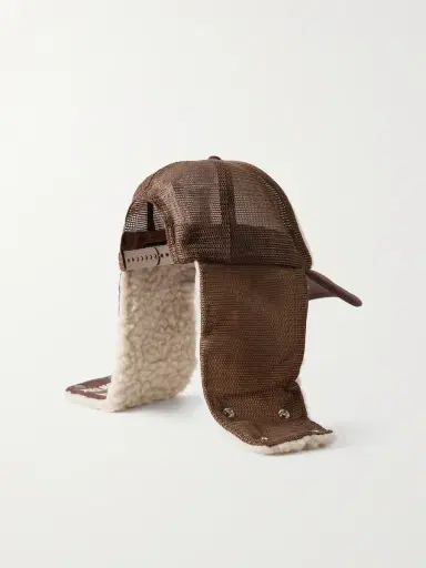 KAPITAL Denim Repair Service Fleece-Trimmed Printed Canvas and Mesh Trucker Cap - Men | Thumbnail 3 KAPITAL Denim Repair Service Fleece-Trimmed Printed Canvas and Mesh Trucker Cap - Men | Thumbnail 3