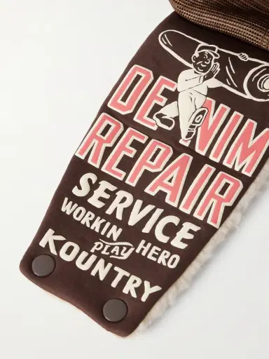 KAPITAL Denim Repair Service Fleece-Trimmed Printed Canvas and Mesh Trucker Cap - Men | Thumbnail 4 KAPITAL Denim Repair Service Fleece-Trimmed Printed Canvas and Mesh Trucker Cap - Men | Thumbnail 4