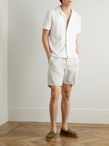 Orlebar Brown Howell Camp-Collar Ribbed Organic Cotton Shirt - Men | Thumbnail 2 Orlebar Brown Howell Camp-Collar Ribbed Organic Cotton Shirt - Men | Thumbnail 2