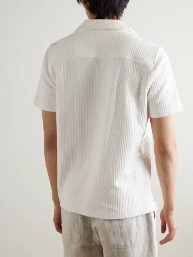 Orlebar Brown Howell Camp-Collar Ribbed Organic Cotton Shirt - Men | Thumbnail 3 Orlebar Brown Howell Camp-Collar Ribbed Organic Cotton Shirt - Men | Thumbnail 3