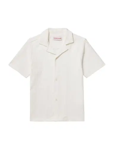 Orlebar Brown Howell Camp-Collar Ribbed Organic Cotton Shirt - Men | Thumbnail 1 Orlebar Brown Howell Camp-Collar Ribbed Organic Cotton Shirt - Men | Thumbnail 1
