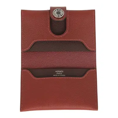 HERMÈS Hermes R.M.S Card Holder Rouge H Evercolor Lacquered Palladium Hardware | Thumbnail 7 HERMÈS Hermes R.M.S Card Holder Rouge H Evercolor Lacquered Palladium Hardware | Thumbnail 7